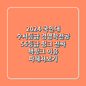 2024 국민대 수시등급, 경영학전공 5.6등급 펑크?! 진짜 핵펑크 이유 파헤쳐보기