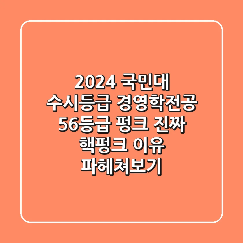 2024 국민대 수시등급, 경영학전공 5.6등급 펑크?! 진짜 핵펑크 이유 파헤쳐보기