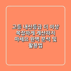 고등 내신등급, 더 이상 복잡하게 계산하지 마세요! 완벽 분석 및 활용법