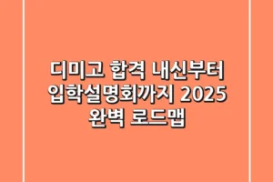디미고 합격, 내신부터 입학설명회까지! 2025 완벽 로드맵