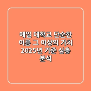 예일 대학교, 단순한 이름 그 이상의 가치: 2025년 기준 심층 분석