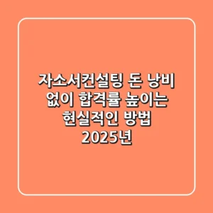 자소서컨설팅: 돈 낭비 없이 합격률 높이는 현실적인 방법 (2025년)