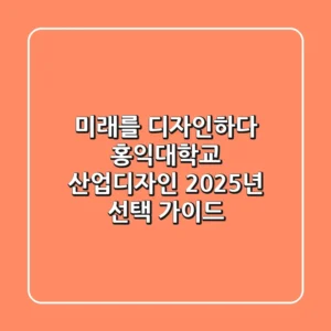 미래를 디자인하다: 홍익대학교 산업디자인, 2025년 선택 가이드