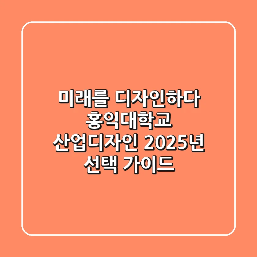 미래를 디자인하다: 홍익대학교 산업디자인, 2025년 선택 가이드