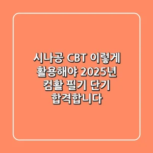 시나공 CBT, 이렇게 활용해야 2025년 컴활 필기 단기 합격합니다!