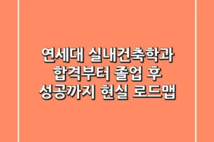 연세대 실내건축학과, 합격부터 졸업 후 성공까지 현실 로드맵