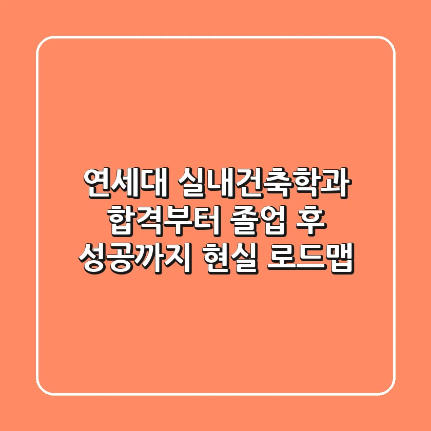 연세대 실내건축학과, 합격부터 졸업 후 성공까지 현실 로드맵
