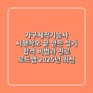 가구제작기능사: 시행착오 끝 얻은 실기 합격 비법과 진로 로드맵 (2025년 최신)