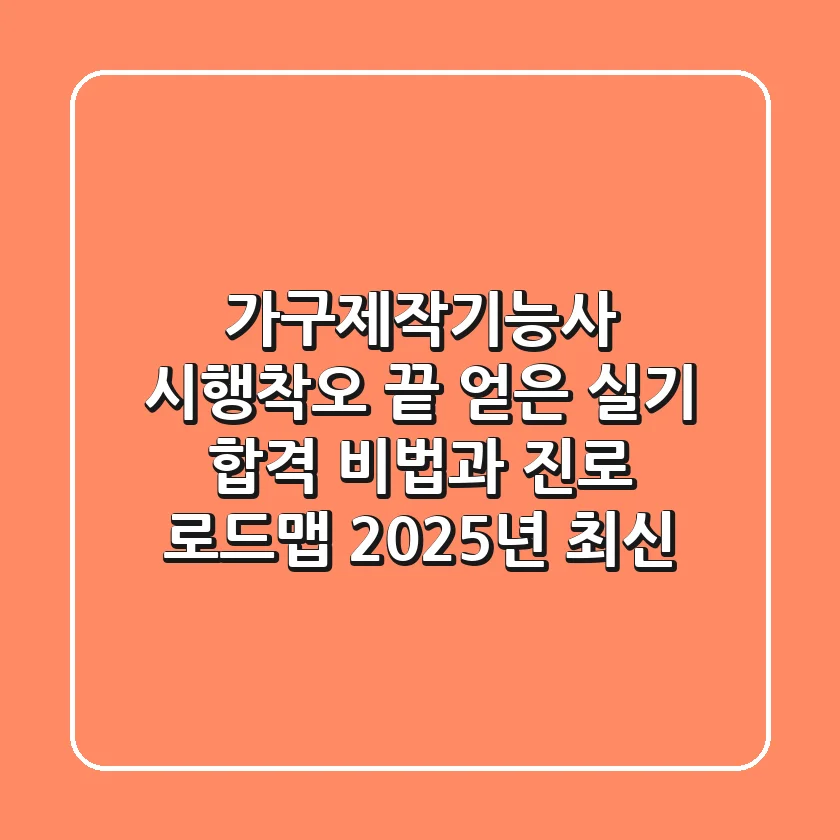 가구제작기능사: 시행착오 끝 얻은 실기 합격 비법과 진로 로드맵 (2025년 최신)