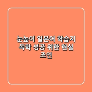 눈높이 일본어 학습지, 독학 성공 위한 현실 조언