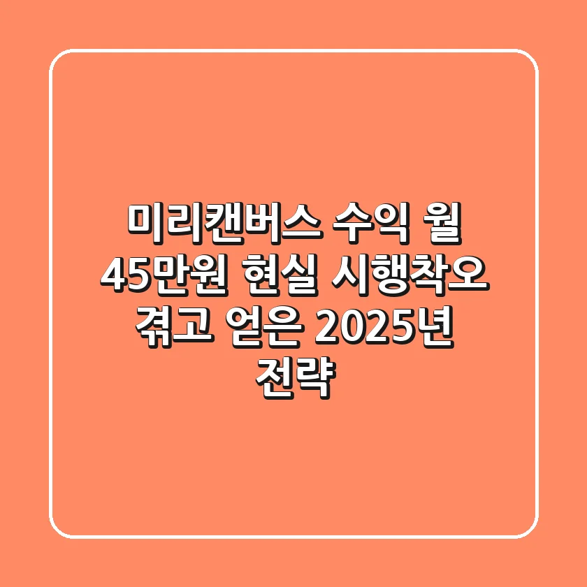 미리캔버스 수익, 월 45만원 현실? 시행착오 겪고 얻은 2025년 전략