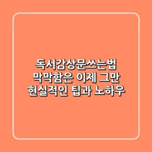 독서감상문쓰는법, 막막함은 이제 그만! 현실적인 팁과 노하우