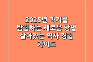 2025년, 과거를 탐험하는 새로운 방법: 살아있는 역사 경험 가이드