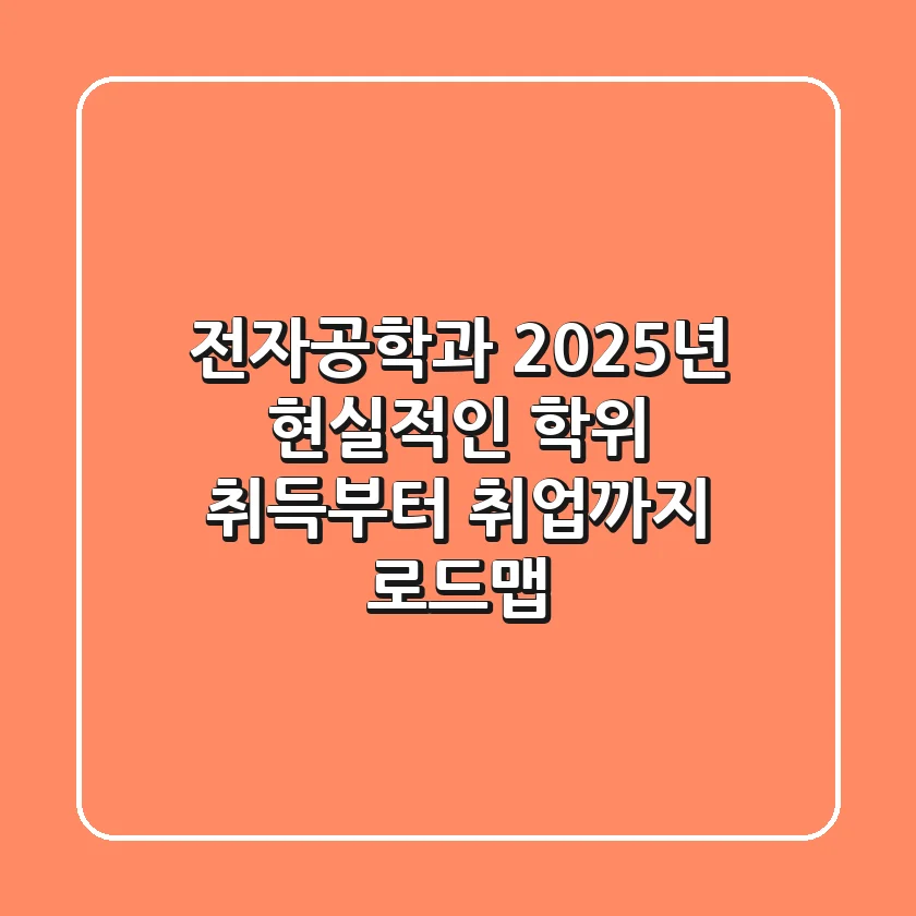 전자공학과, 2025년 현실적인 학위 취득부터 취업까지 로드맵