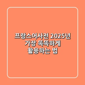 프랑스어사전, 2025년 가장 똑똑하게 활용하는 법