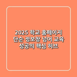 2025 학교 홈페이지, 단순 정보창 넘어 ‘교육 성공’의 핵심 허브