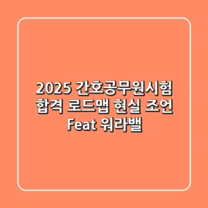 2025 간호공무원시험, 합격 로드맵 & 현실 조언 (Feat. 워라밸)