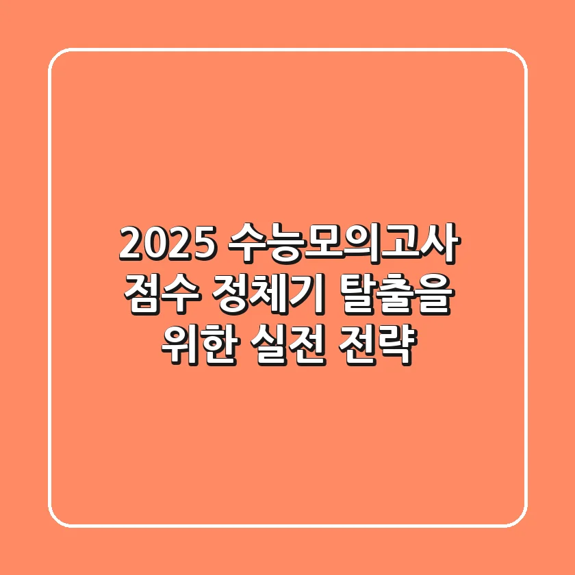 2025 수능모의고사, ‘점수 정체기’ 탈출을 위한 실전 전략