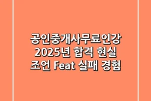 공인중개사무료인강, 2025년 합격 현실 조언 (Feat. 실패 경험)