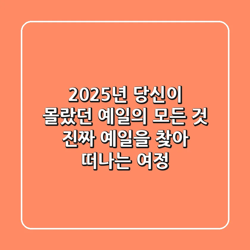 2025년, 당신이 몰랐던 '예일'의 모든 것: 진짜 예일을 찾아 떠나는 여정