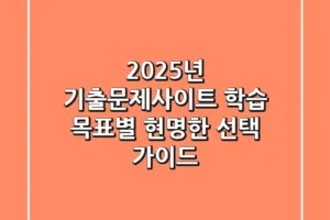 2025년 기출문제사이트, 학습 목표별 현명한 선택 가이드