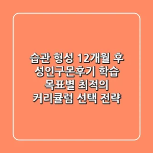 "습관 형성 12개월 후", 성인구몬후기: 학습 목표별 최적의 커리큘럼 선택 전략