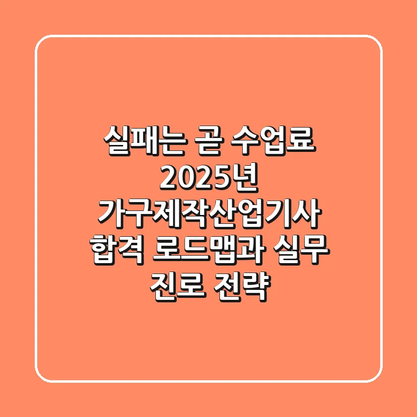 "실패는 곧 수업료", 2025년 가구제작산업기사 합격 로드맵과 실무 진로 전략