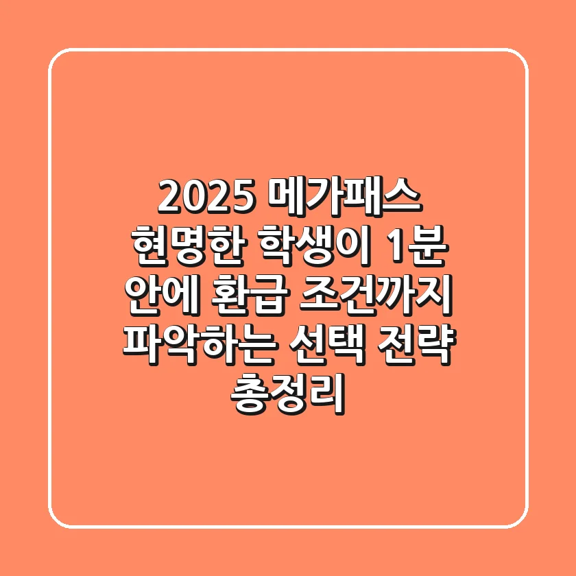 "2025 메가패스", 현명한 학생이 1분 안에 환급 조건까지 파악하는 선택 전략 총정리