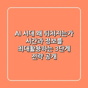 "AI 시대, 왜 뒤처지는가?", 시간과 정보를 최대활용하는 3단계 전략 공개