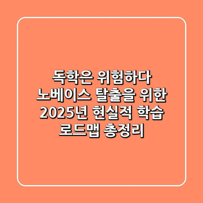 "독학은 위험하다", 노베이스 탈출을 위한 2025년 현실적 학습 로드맵 총정리