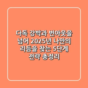 "다독 강박과 번아웃을 넘어", 2025년 나만의 리듬을 찾는 5단계 전략 총정리