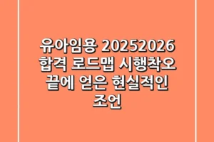 유아임용, 2025/2026 합격 로드맵: 시행착오 끝에 얻은 현실적인 조언